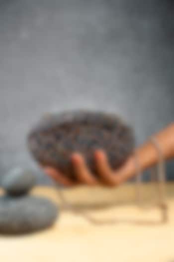 Black & Copper Silk Bead Embroidered Oval Clutch by Nayaab by Sonia at Pernia's Pop Up Shop