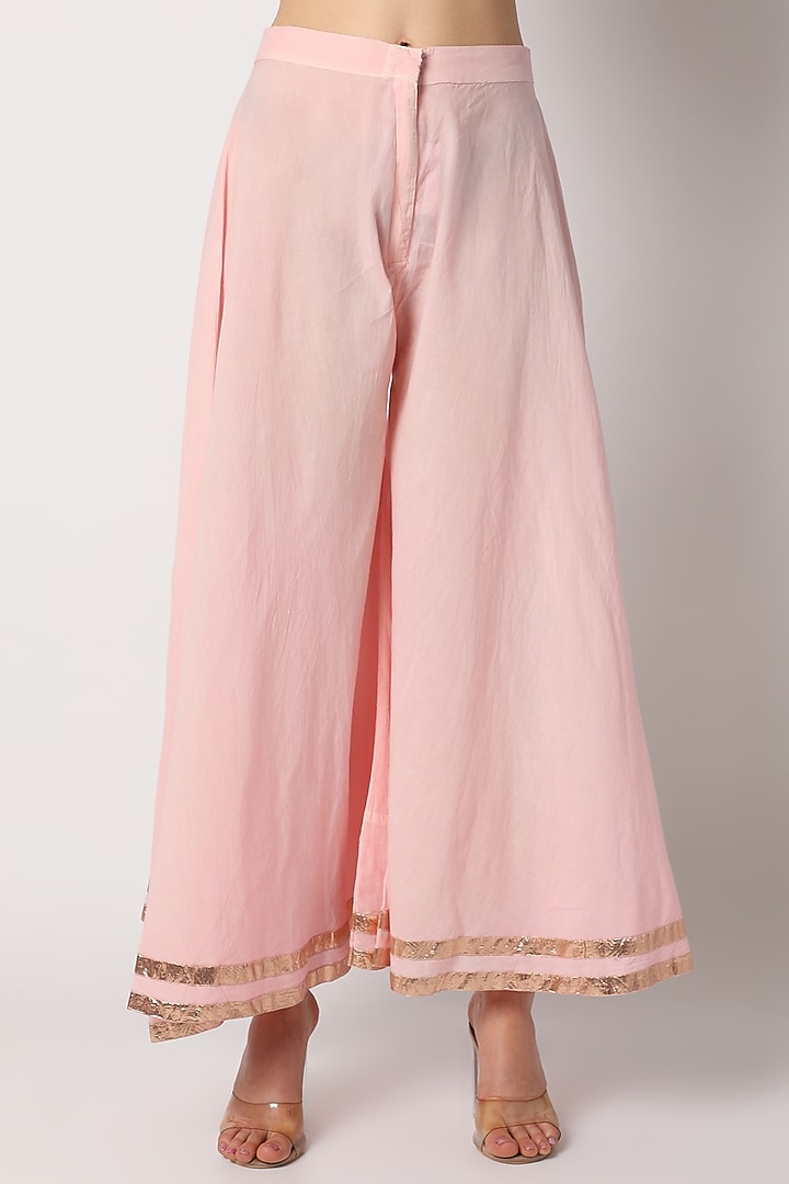 Pink Party Wear Sharara Set With Mukaish Work by Nazar By Indu at Pernia's Pop Up Shop