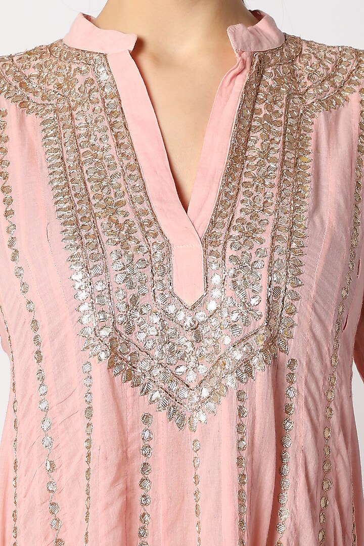 Pink Party Wear Sharara Set With Gotta Patti Work by Nazar By Indu at Pernia's Pop Up Shop