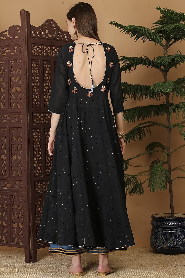 Black Shaded Cotton Voile Party Wear Sharara Set by Nazar By Indu at Pernia's Pop Up Shop