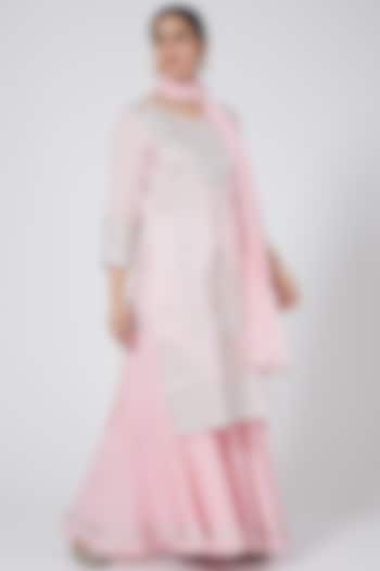 Pink Pure Cotton Gota Patti Gharara Set by Nazar By Indu