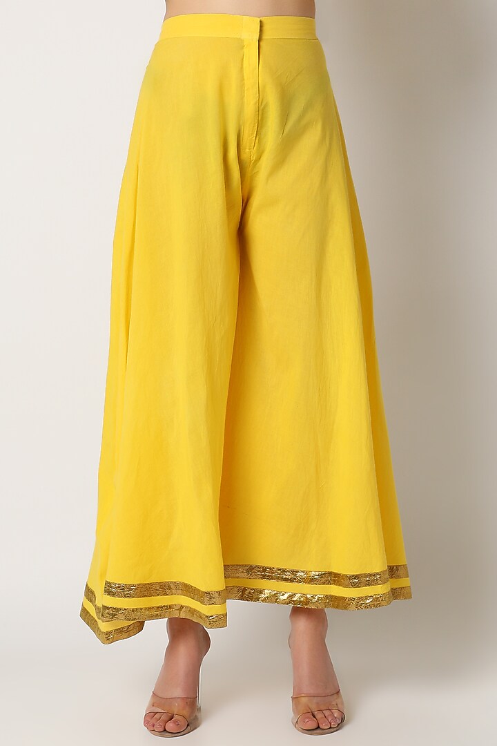 Yellow Moti & Aari Sharara Set For Girls by Nazar by Indu - Kids at Pernia's Pop Up Shop