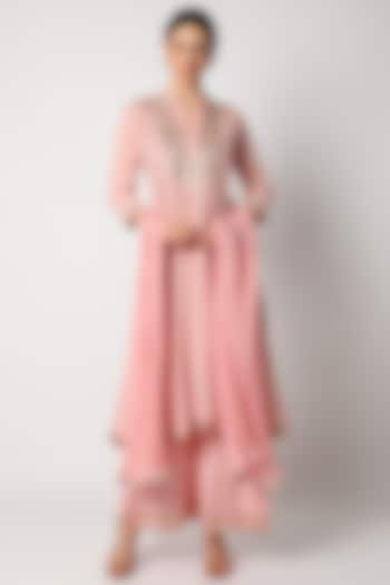 Pink Sharara Set With Gotta Patti Work For Girls by Nazar by Indu - Kids