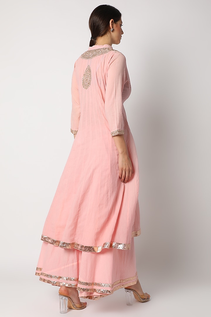 Pink Sharara Set With Gotta Patti Work For Girls by Nazar by Indu - Kids at Pernia's Pop Up Shop
