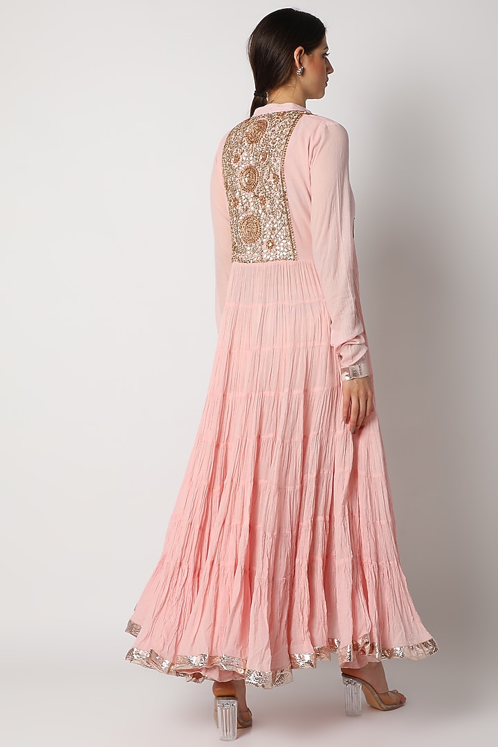 Pink Printed Kurta Set For Girls by Nazar by Indu - Kids at Pernia's Pop Up Shop