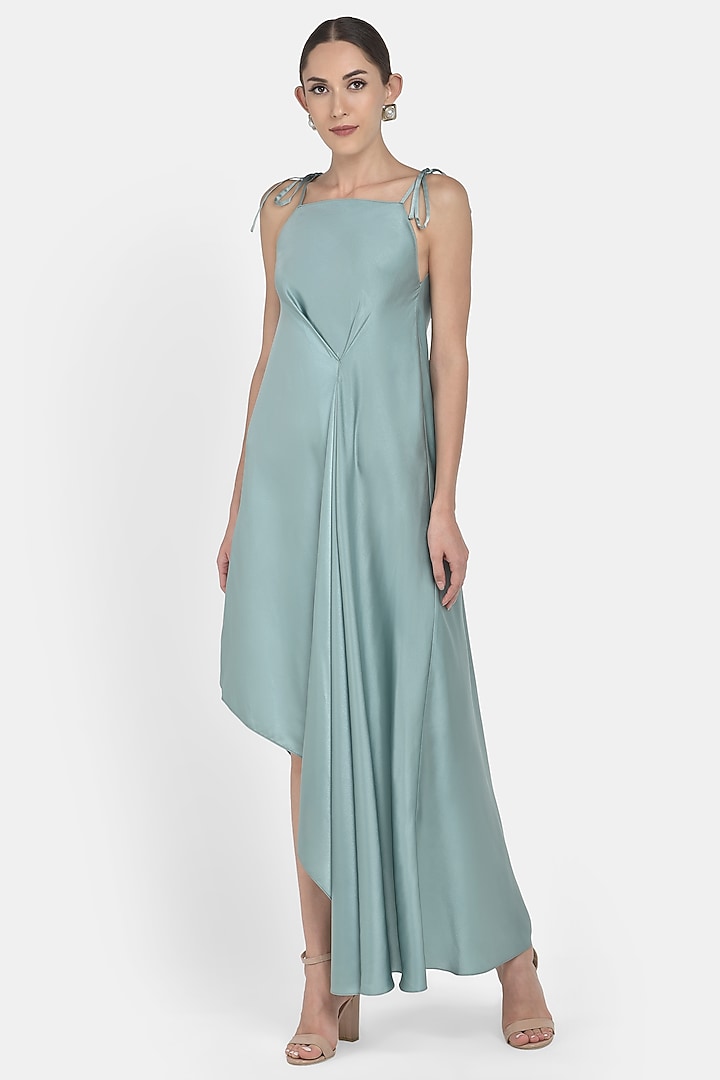 Sage Blue Draped Gown by Na-ka at Pernia's Pop Up Shop
