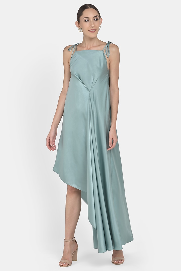 Sage Blue Draped Gown by Na-ka at Pernia's Pop Up Shop