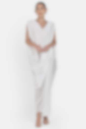 White Draped Gown by Na-ka
