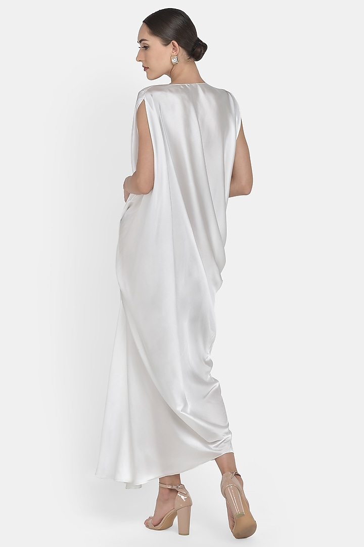 White Draped Gown by Na-ka at Pernia's Pop Up Shop