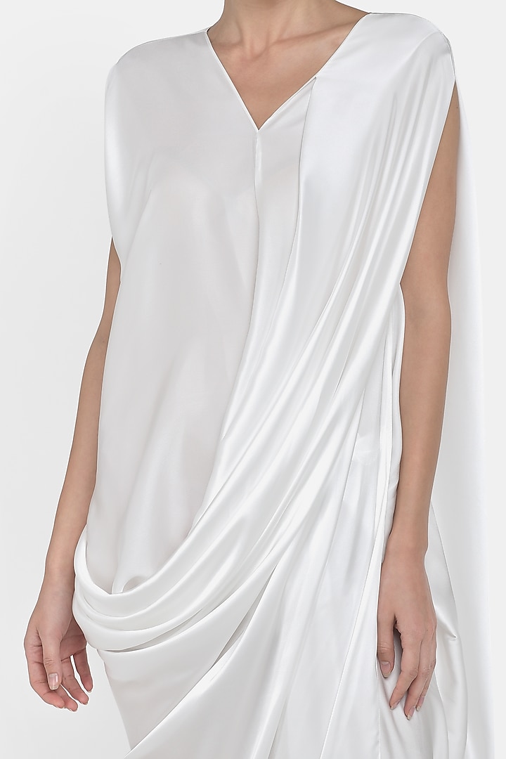 White Draped Gown by Na-ka at Pernia's Pop Up Shop
