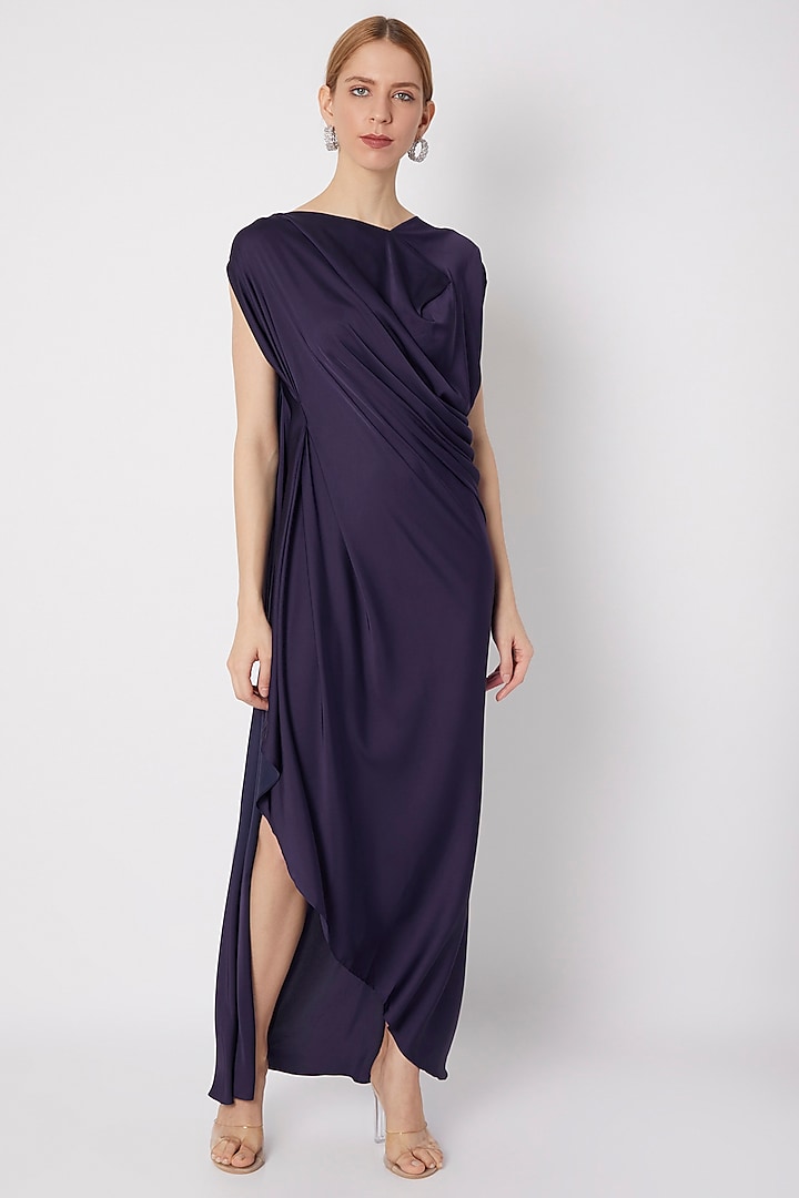 Violet Draped Gown by Na-ka