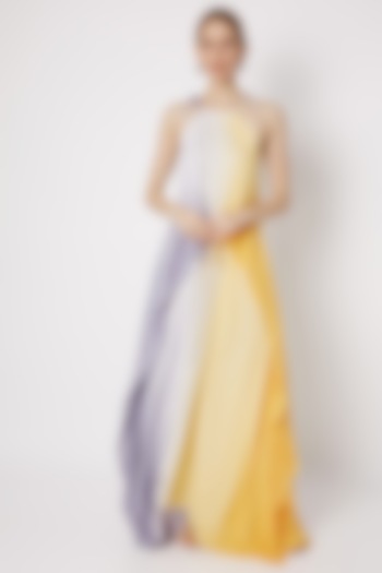 Yellow & Grey Shaded Maxi Dress by Na-ka