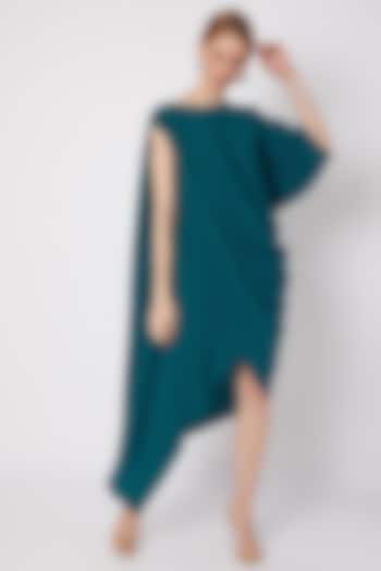 Sea Green Asymmetric Draped Dress by Na-ka