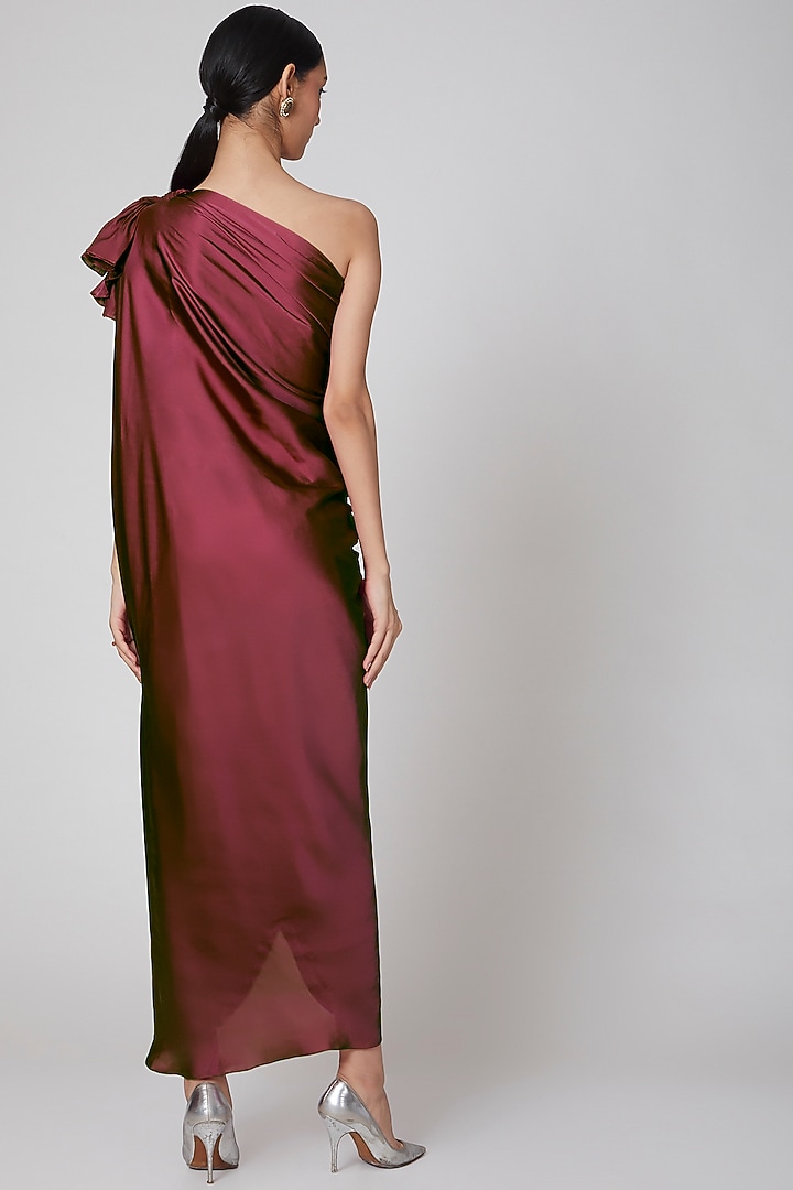Wine Off Shoulder Summer Dress by Na-Ka at Pernia's Pop Up Shop