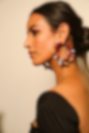 Maroon Beaded Dangler Earrings by NakhreWaali at Pernia's Pop Up Shop