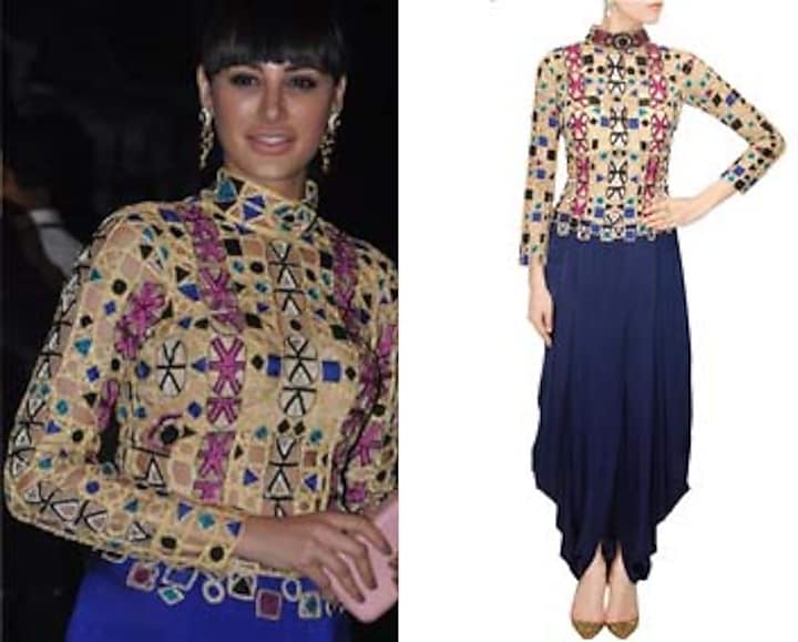 Midnight blue dhoti gown available only at Pernia's Pop Up Shop.
