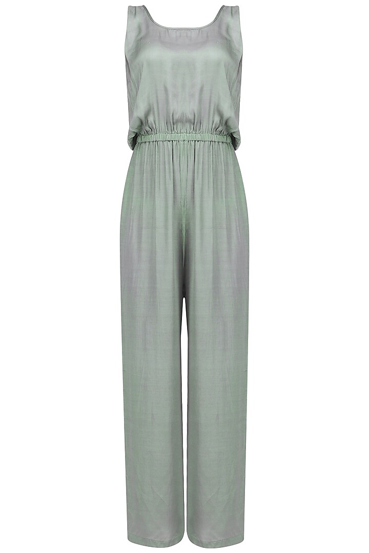 Olive Blue jumpsuit with lilac ombred jacket available only at Pernia's Pop Up Shop.
