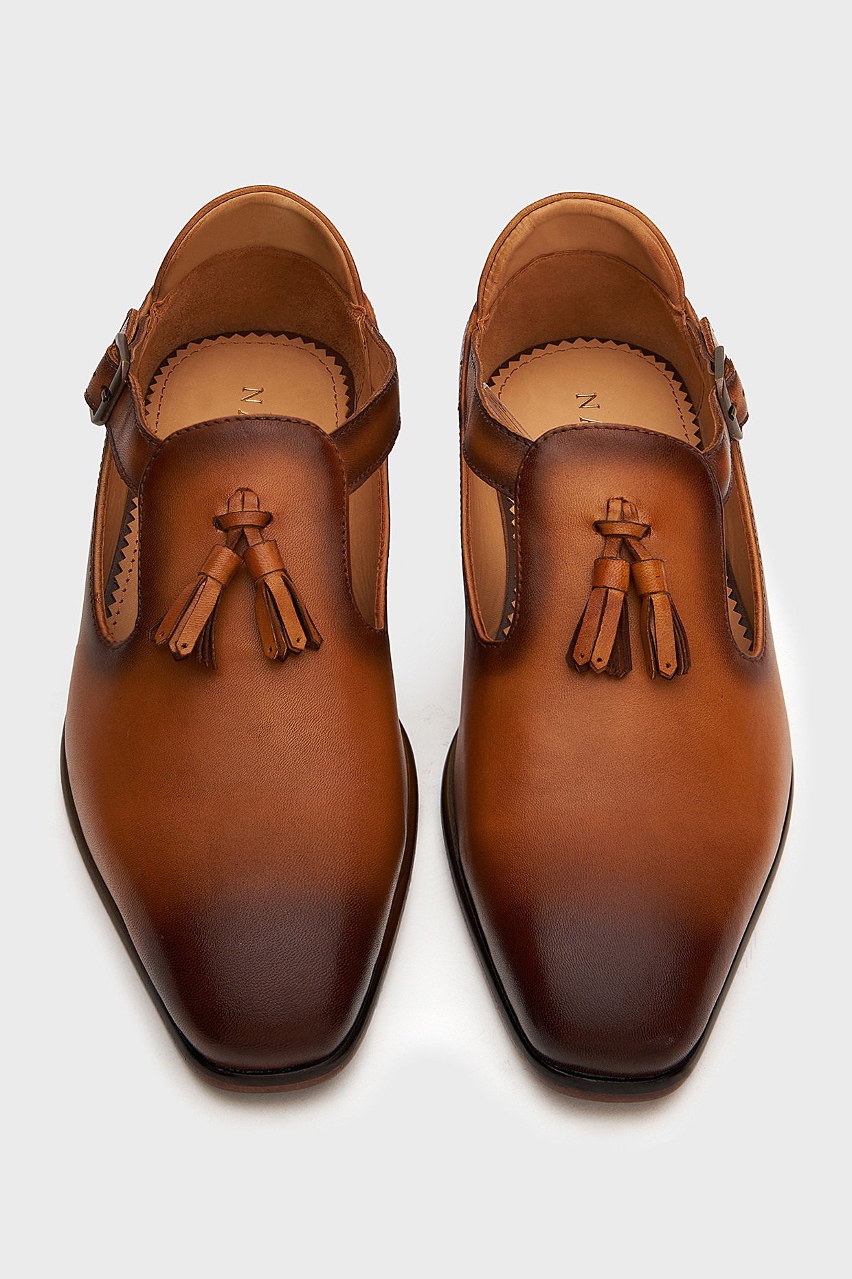 Tan Leather Bagh Sandals by Nauvab