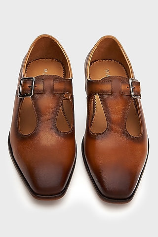 Tan Leather Nyaya Sandals by Nauvab