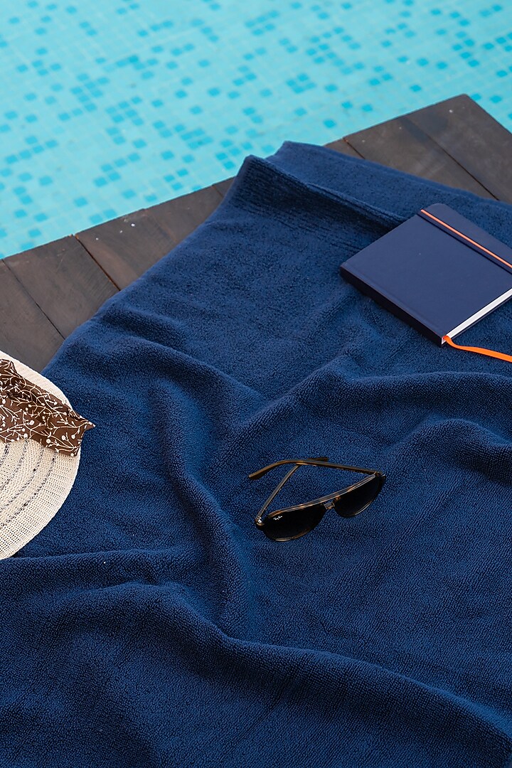 Navy Blue Face Towels by By ADAB at Pernia's Pop Up Shop
