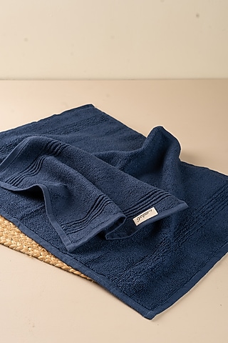 Navy Blue Face Towels by By ADAB