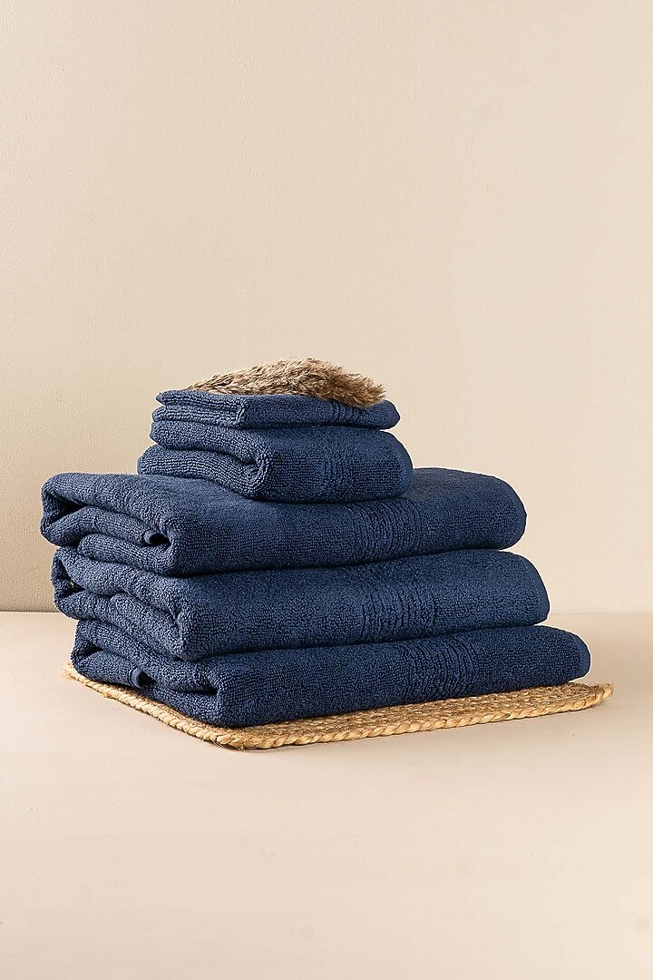 Navy Blue Face Towels by By ADAB at Pernia's Pop Up Shop