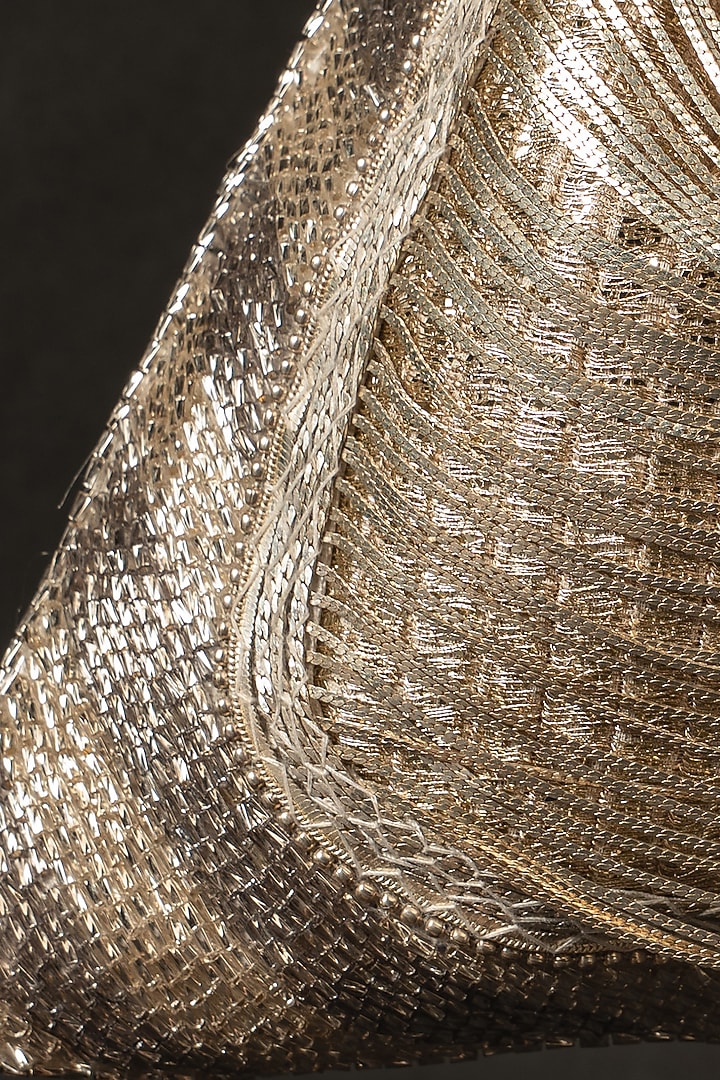Gold & Silver Silk Metallic Chain Work Potli by Nayaab by Sonia at Pernia's Pop Up Shop