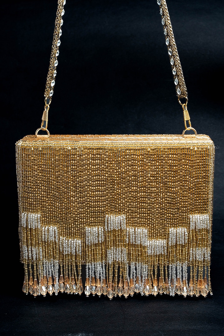 Gold Silk Salli Work Potli by Nayaab by Sonia at Pernia's Pop Up Shop