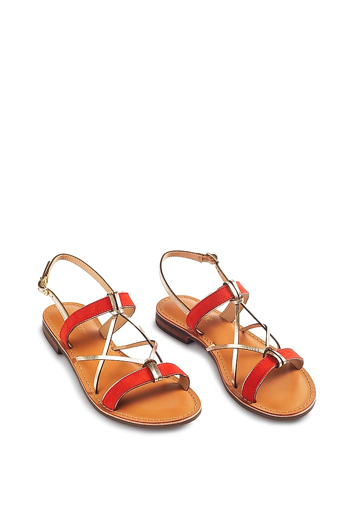 Red Suede Leather Flats by Nine by Janine at Pernia's Pop Up Shop