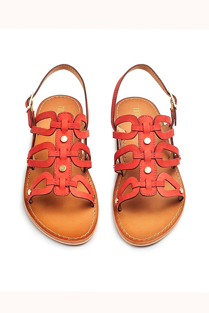 Red Leather Flats by Nine by Janine at Pernia's Pop Up Shop