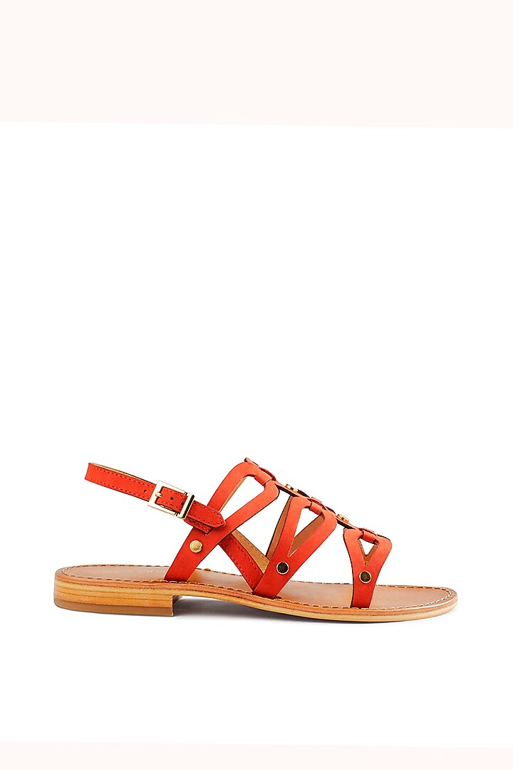 Red Leather Flats by Nine by Janine at Pernia's Pop Up Shop