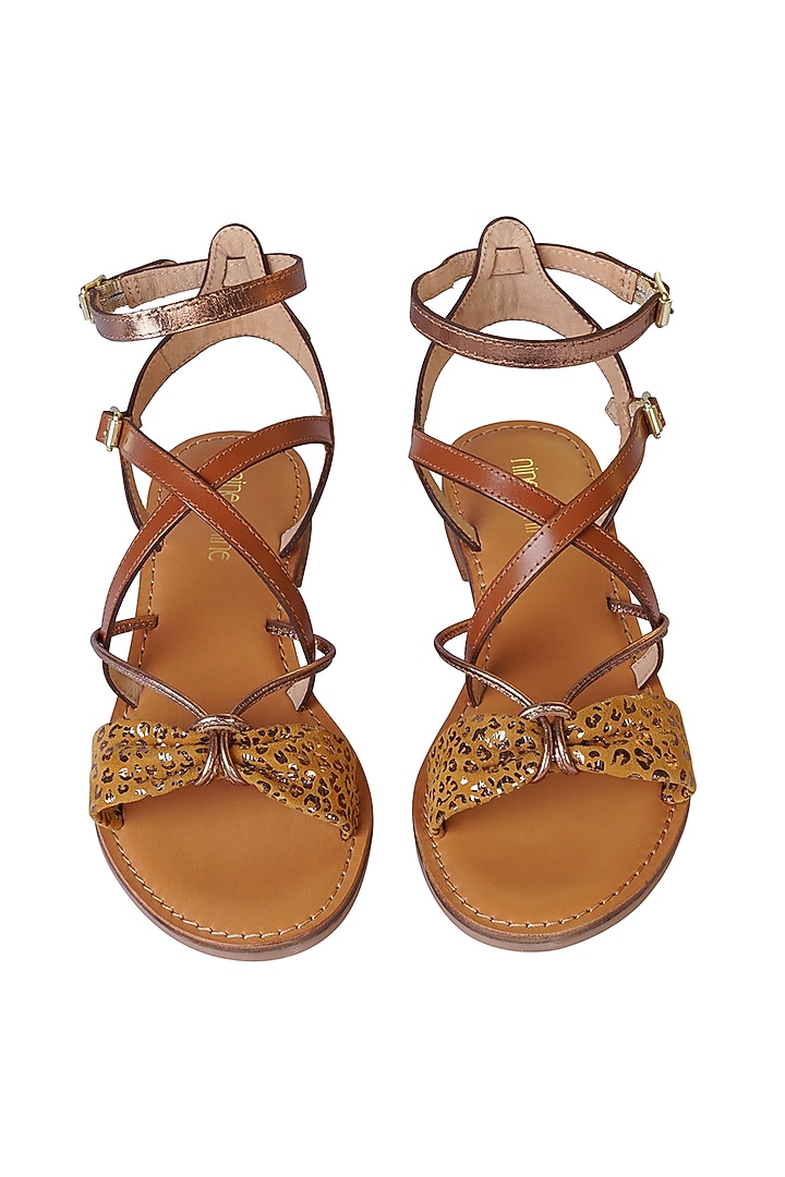 Tan Suede Leather Sandals by Nine by Janine at Pernia's Pop Up Shop