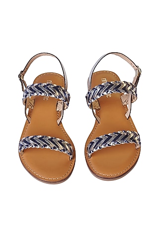 Blue Leather Sandals by Nine by Janine