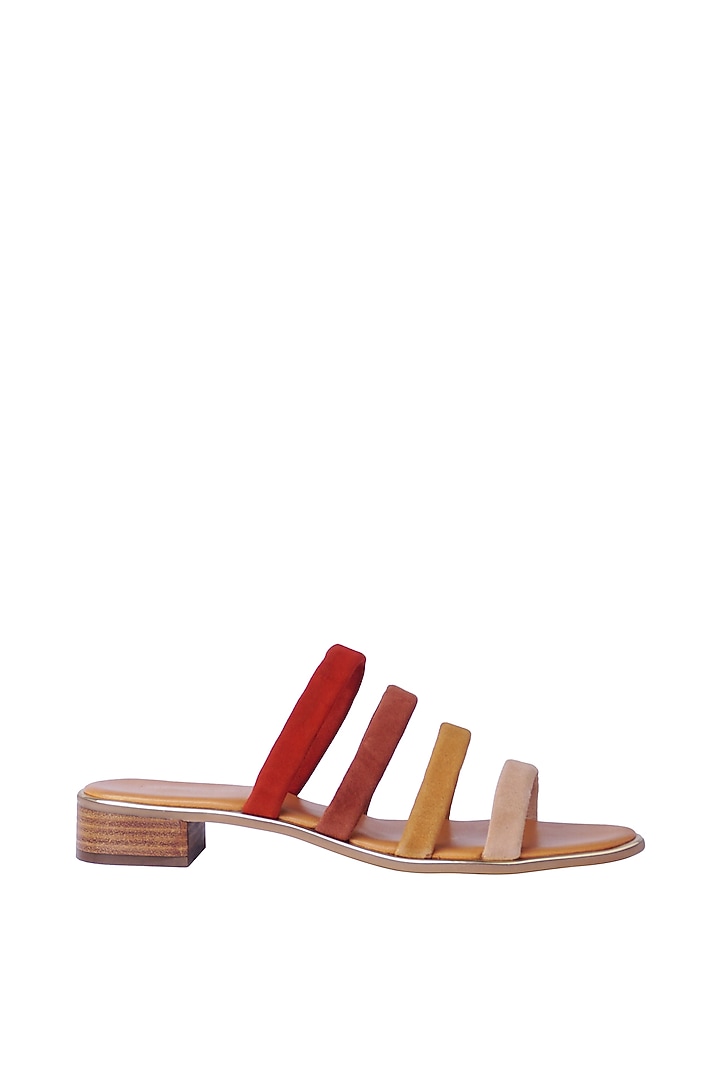 Tan Gradient Suede Leather Flats by Nine by Janine at Pernia's Pop Up Shop