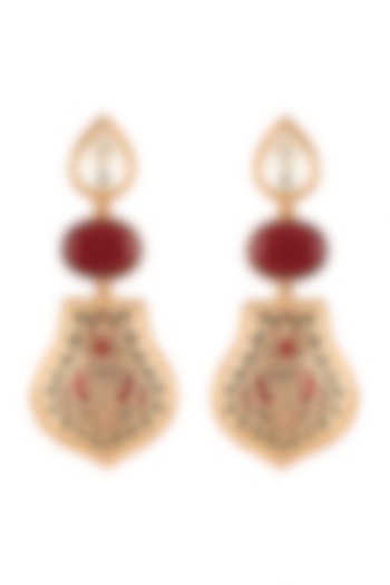 Gold Plated Kundan Earrings by Noorah By J