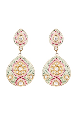 Gold Plated Meenakari Polki Earrings by Noorah By J