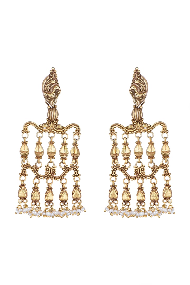 Gold Plated Temple Style Earrings by Noorah By J