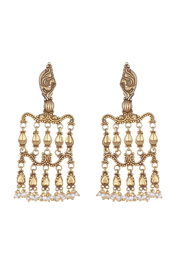 Gold Plated Temple Style Earrings by Noorah By J