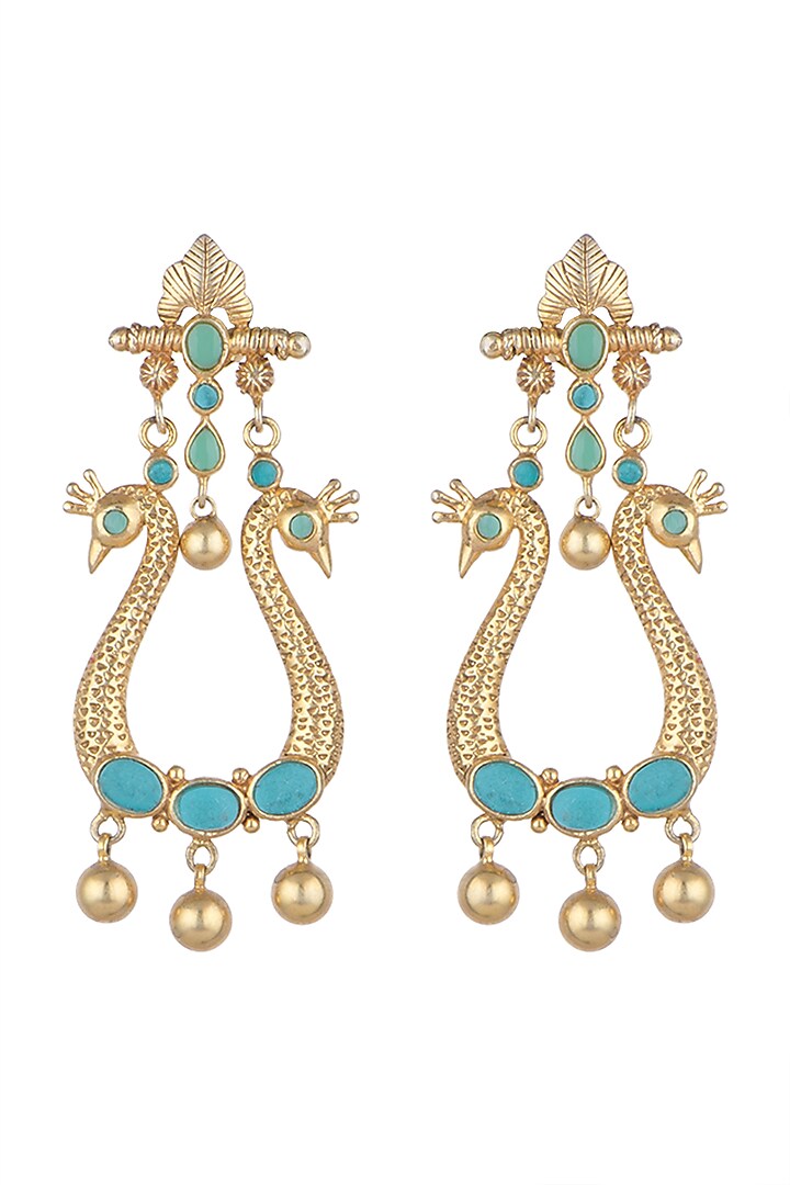 Gold Plated Kundan & Stones Earrings by Noorah By J