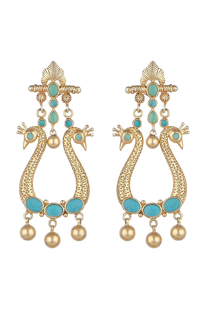 Gold Plated Kundan & Stones Earrings by Noorah By J at Pernia's Pop Up Shop