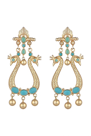 Gold Plated Kundan & Stones Earrings by Noorah By J