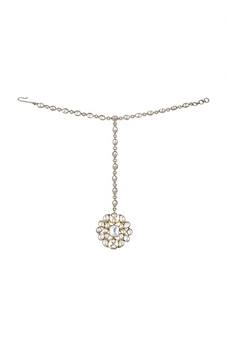 Gold Plated Kundan Hath Phool by Noorah By J