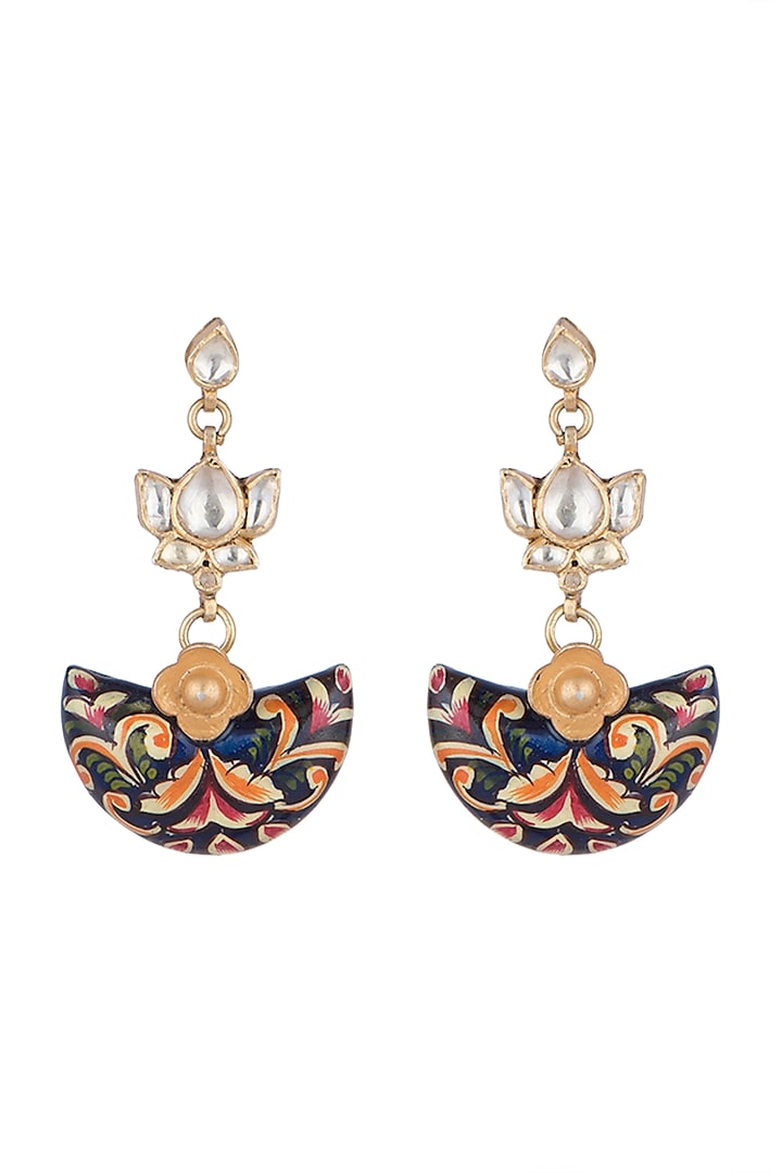 Gold Plated Meenakari Earrings by Noorah By J