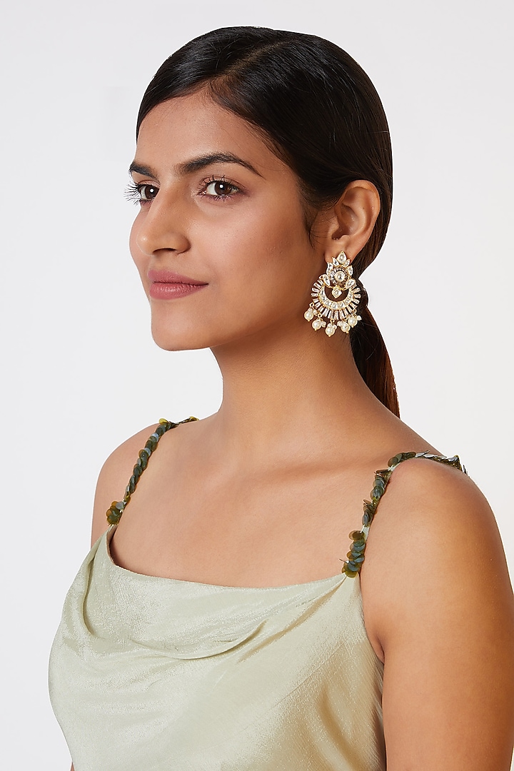Gold Plated Polki Earrings by Nepra By Neha Goel