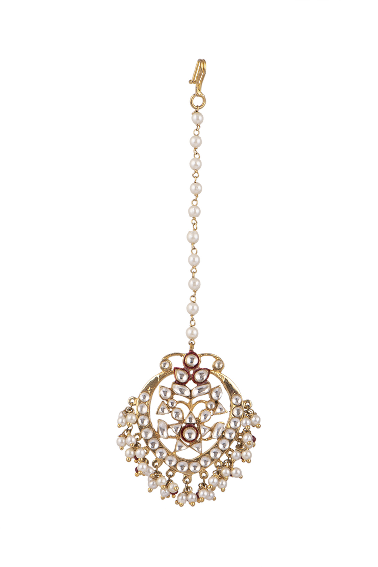 Gold Plated Kundan Maang Tikka by Nepra By Neha Goel