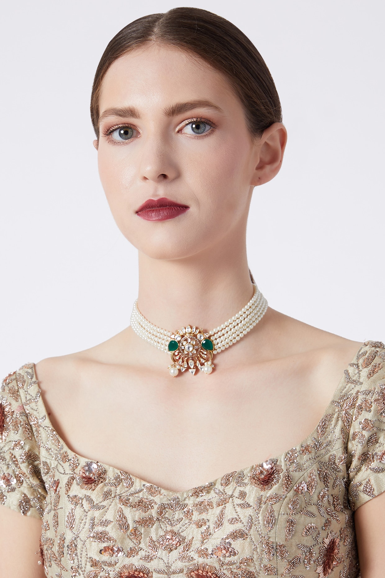 Gold Plated Kundan Choker Necklace 
