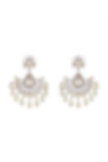 Gold Finish Black Chandbali Earrings by Nepra By Neha Goel