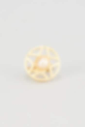 Gold Plated Pearl Ring by Nepra By Neha Goel at Pernia's Pop Up Shop