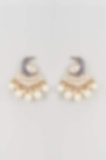 Gold Plated Enameled Earrings by Nepra By Neha Goel