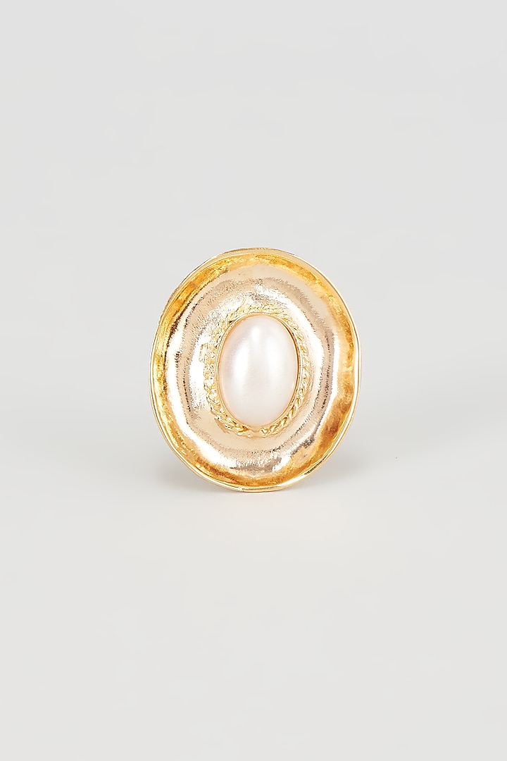 Gold Plated Kundan Polki Ring by Nepra By Neha Goel